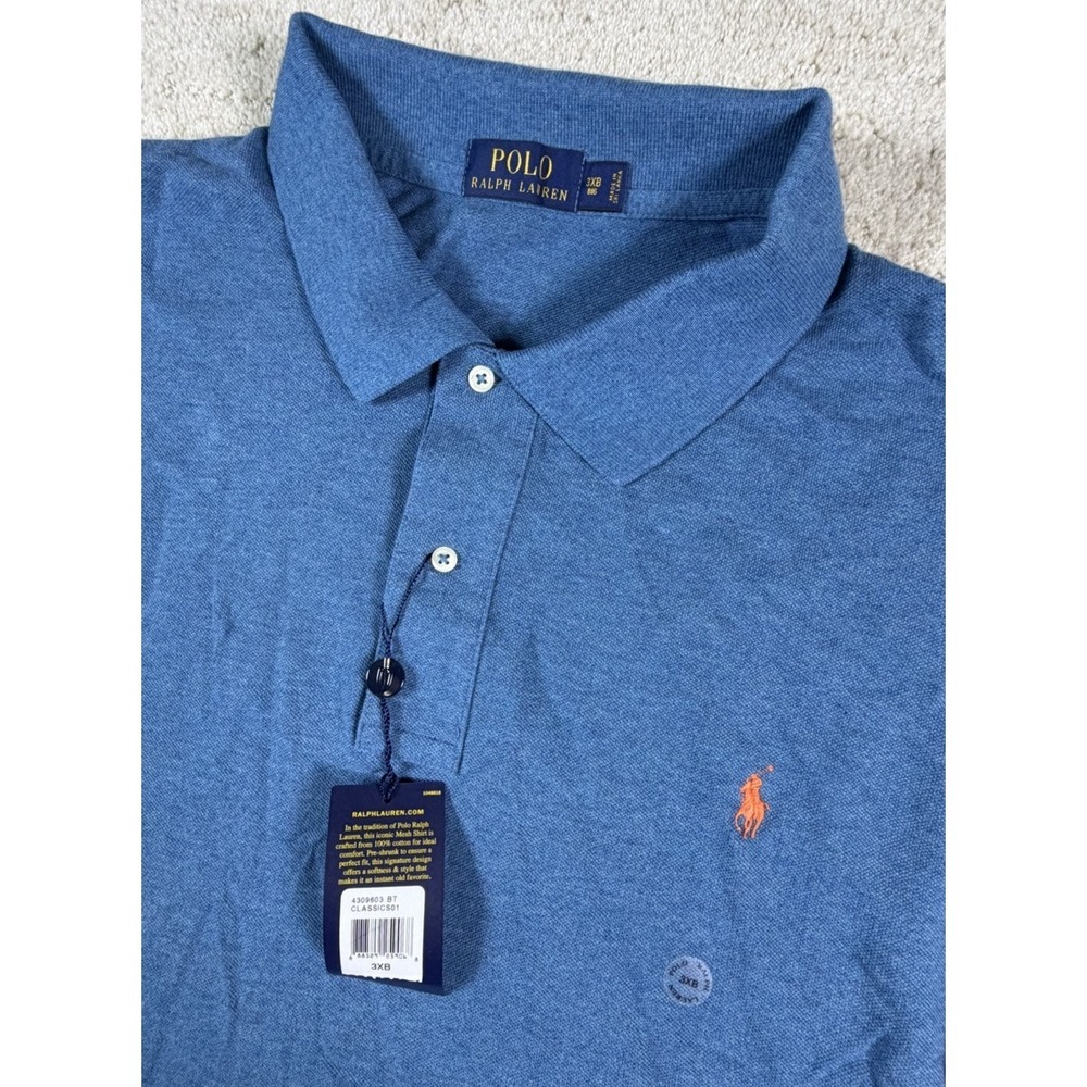 NWT Polo Ralph Lauren Polo Shirt Men's 3XB Big‎ Blue Short Sleeve Pony